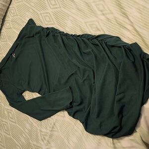 Elegant One Shoulder Green Dress